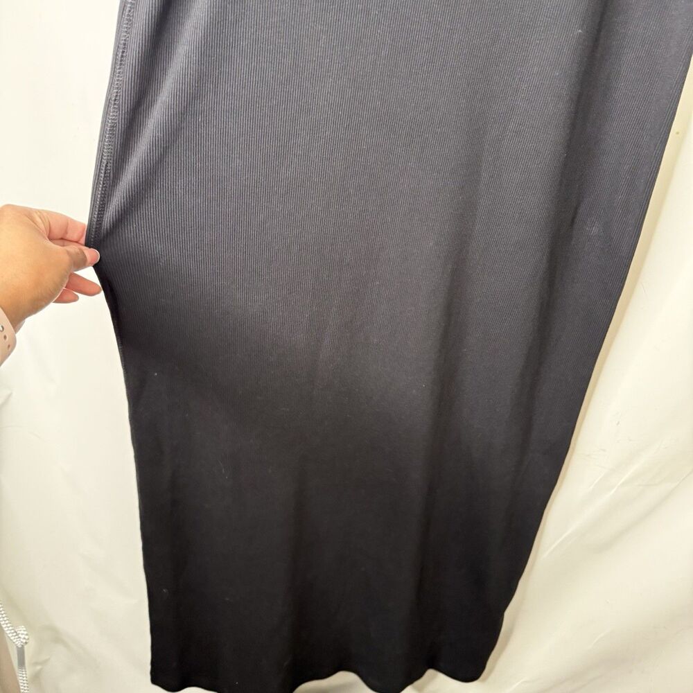 Buck Mason Surplus Rib Tank Maxi Dress XS Black Ribbed Cotton Minimalist Stretch - Picture 5 of 11